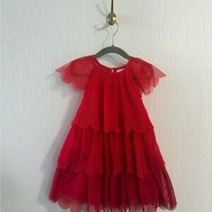 Hanna Andersson Red Tiered Tulle Party Dress